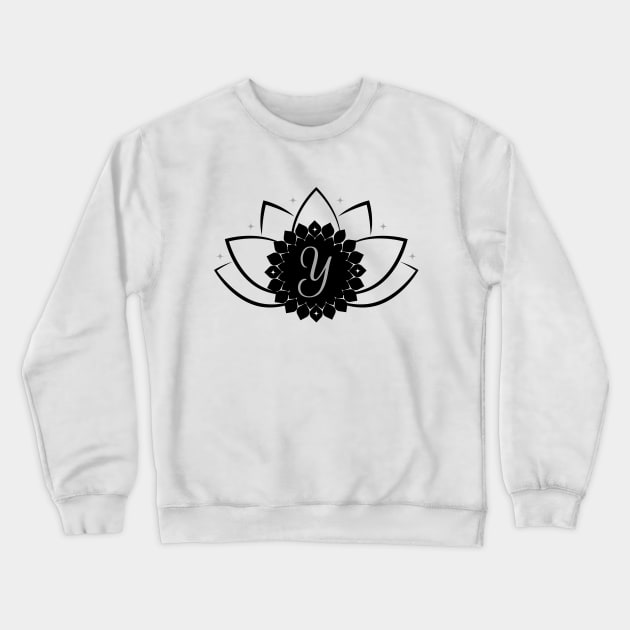 Y - Lotus Flower Monogram Crewneck Sweatshirt by Mazzlo Shop